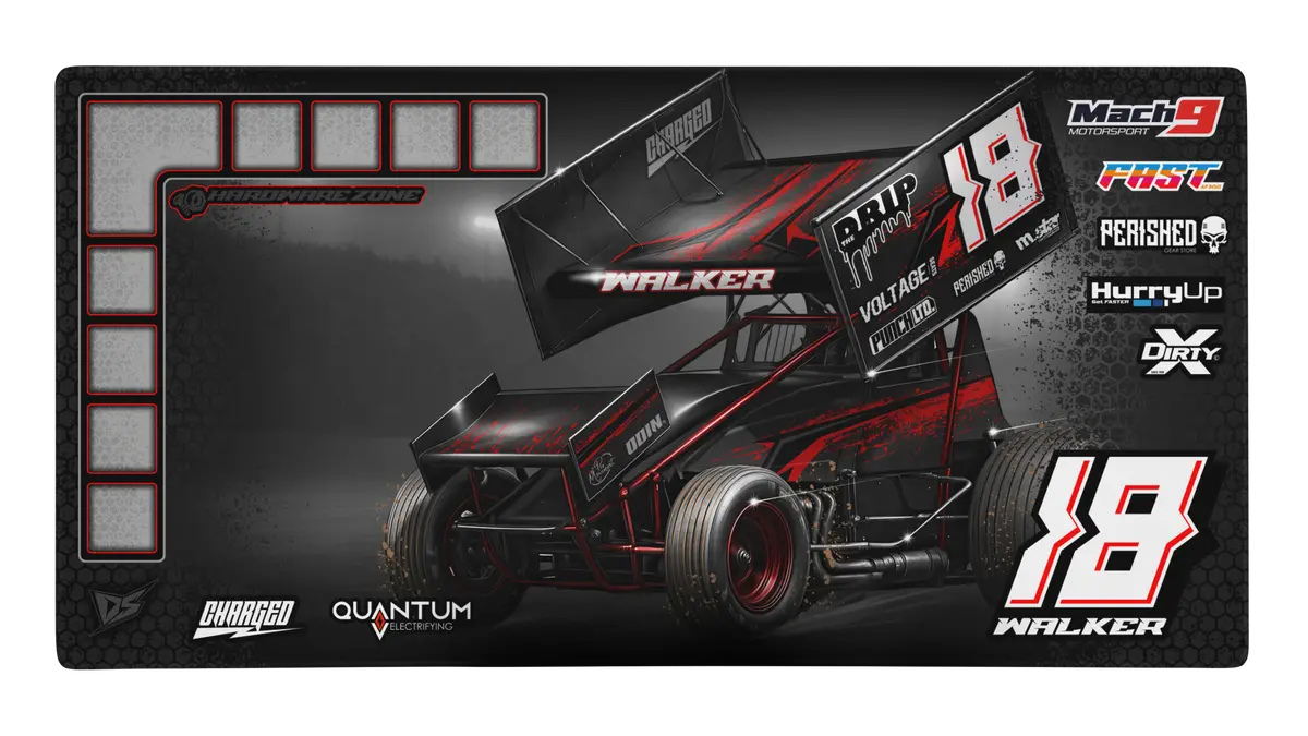 'Sprint Series' Premium Rc Pit / Work Mat – Customizable, Rollable, Rubber Non-Slip Base, Polyester Top, Stitched Edges 1
