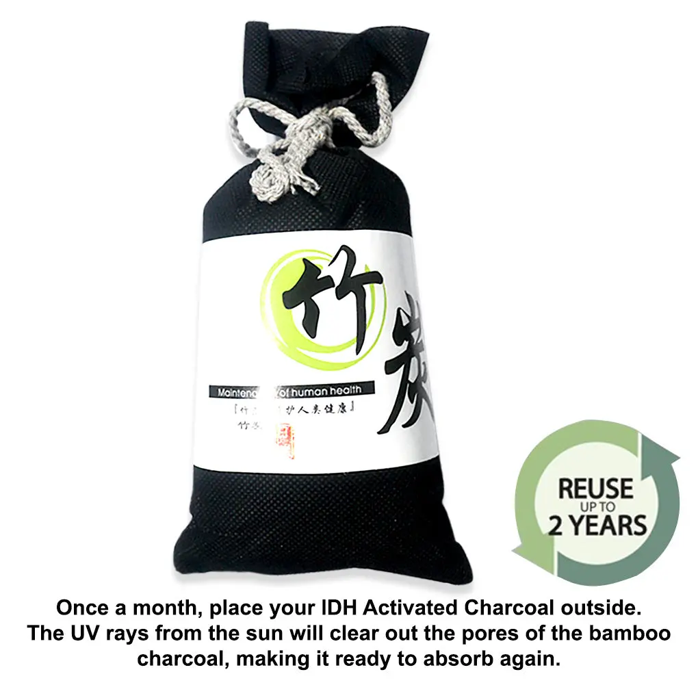 Bamboo Activated Charcoal (Black) 140 Grams 100% Natural & Chemical Free Moisture 1