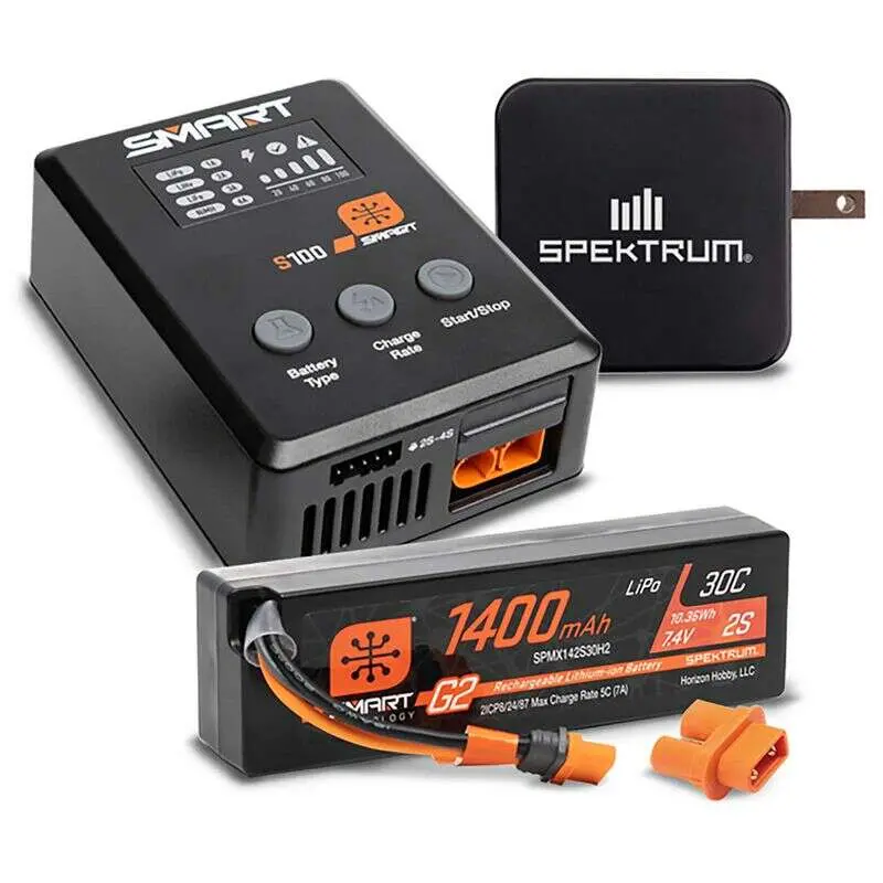 Smart Powerstage Surface Bundle: 1400Mah 2S 30C Lipo  / 100W S100 Charger / Adapter 1