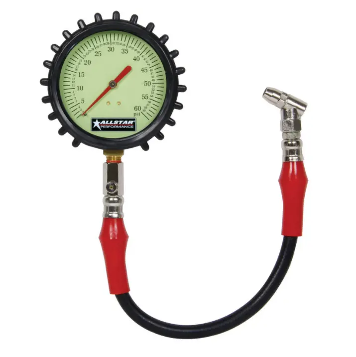 Tire Pressure Gauge 0-60 Psi Glow In The Dark 4" 1