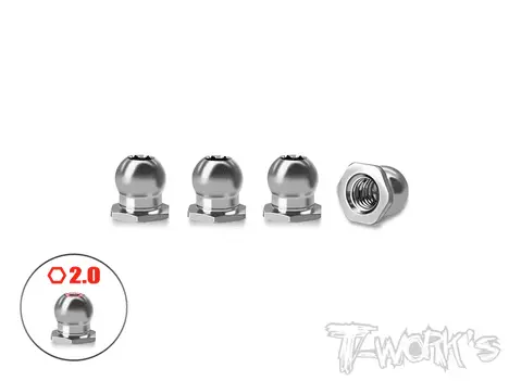 Tp-800R-F 64 Titanium 4.8Mm Pivot Ball With Thread ( For Awesomatix A800r ) 4Pcs. 1