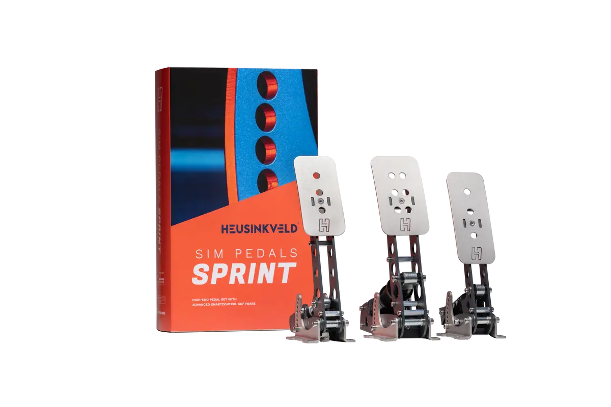 Heusinkveld Sprint 3-Pedal Set (Black) – Professional Sim Racing Brake, Throttle & Clutch | Load Cell Precision 1