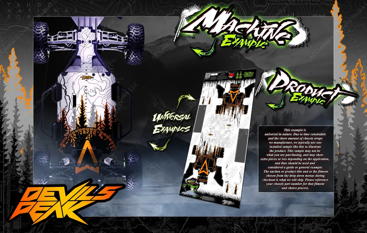 'Devils Peak' Aftermarket Themed Chassis Skin Fits Traxxas® | Drag Slash | Mudboss | Slash 2Wd | Slash 2Wd Lcg | Slash 4Wd | Slash 4Wd Lcg 1