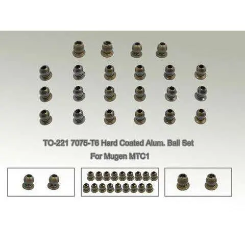 Tworks 7075-T6 Hard Coated Alumn Ball Set For Mugen Mtc1 1