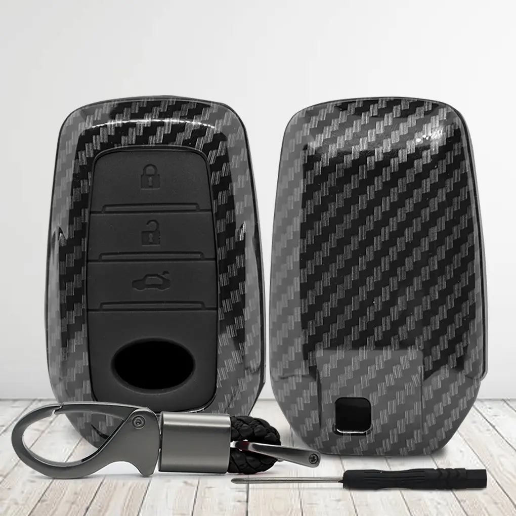 Toyota Hard Plastic Carbon Abs Car Key Case Carbon Fiber Shell 1