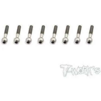 Tworks Titanium Pivot Ball Threaded Upper Arm For Serpent 4X, 411, F110.  8Pcs 1