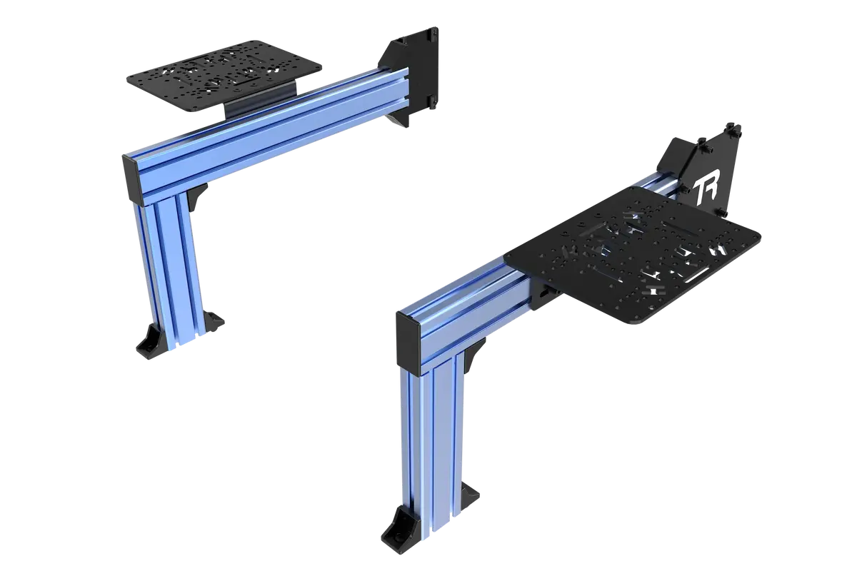 Flight Sim Control Mounts With 2 Side Supports For All Aluminum Cockpits - Blue 1