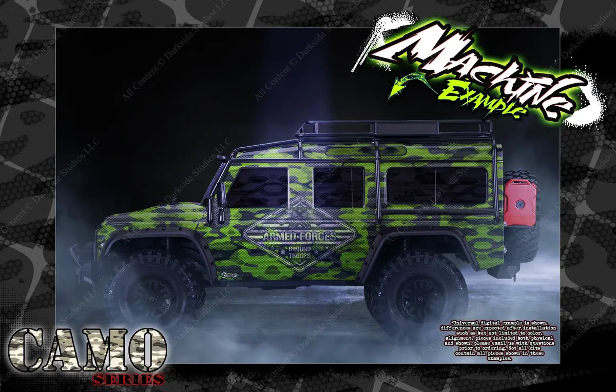 'Camo' Series Graphics Skin Decal Kit Fits Traxxas Trx-4 Defender Sport Bronco 1