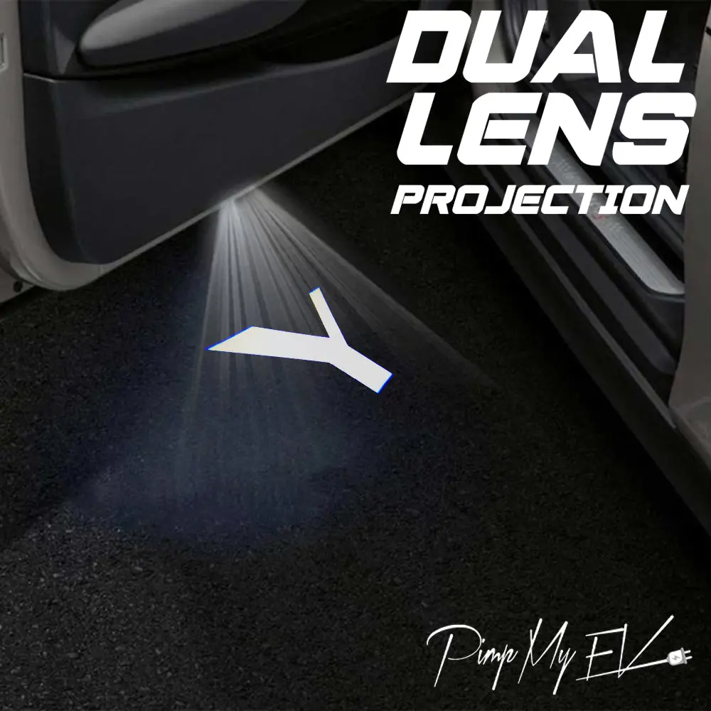 Tesla Model Y Dynamic Dual Lens Premium Door Puddle Lights Multiple Designs 2020-2024 1