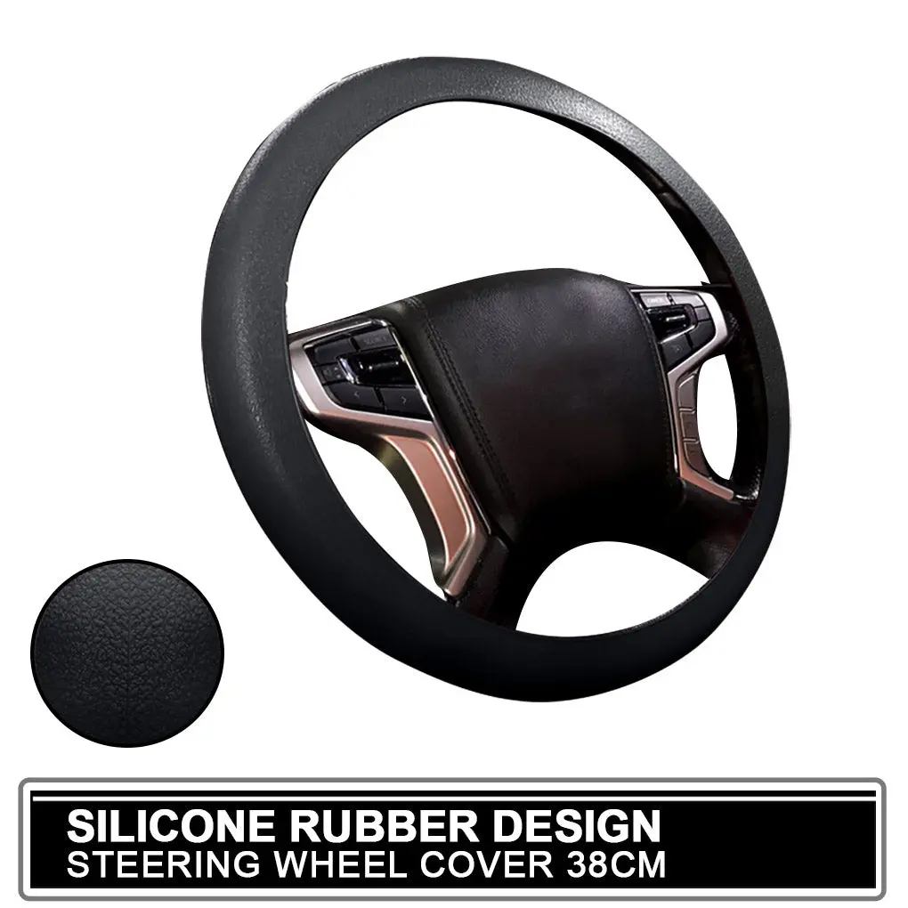Universal Car Silicone Rubber Steering Wheel Cover 38Cm Fits Most Japanese Cars 1