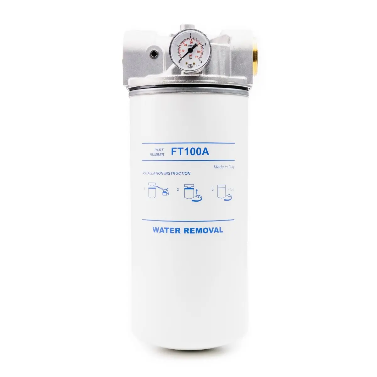 Adam By Piusi Filter Dn25 (1") Bsp F 100Lpm With Pressure Gauge Particulate And Water Removal 1
