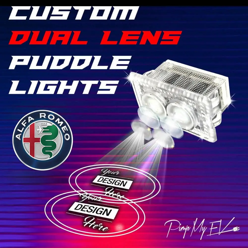 Custom Dual Lens Led Courtesy Door Projector Puddle Lights For Alfa Romeo 1