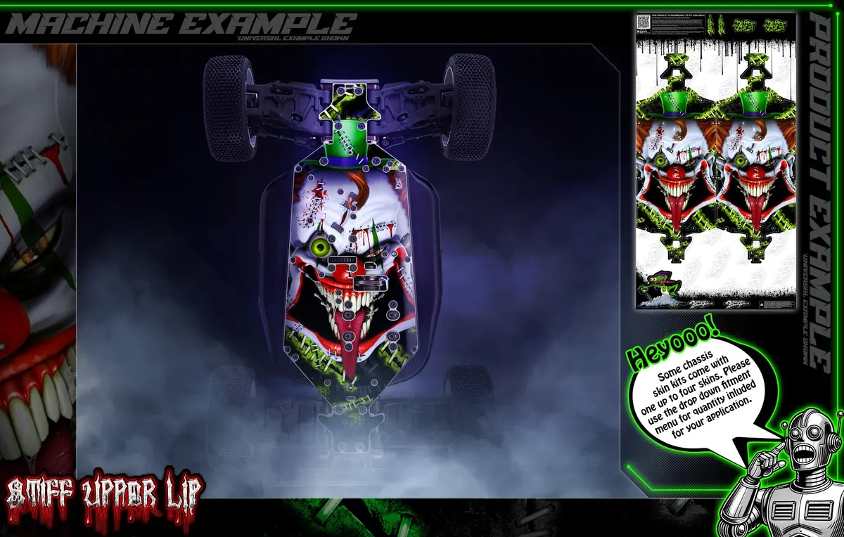 'Stiff Upper Lip' Themed Chassis Skin Fits Arrma® 6S Series | Kraton | Outcast | Notorious | Talion | Typhon | Tlr Tuned |Senton 1