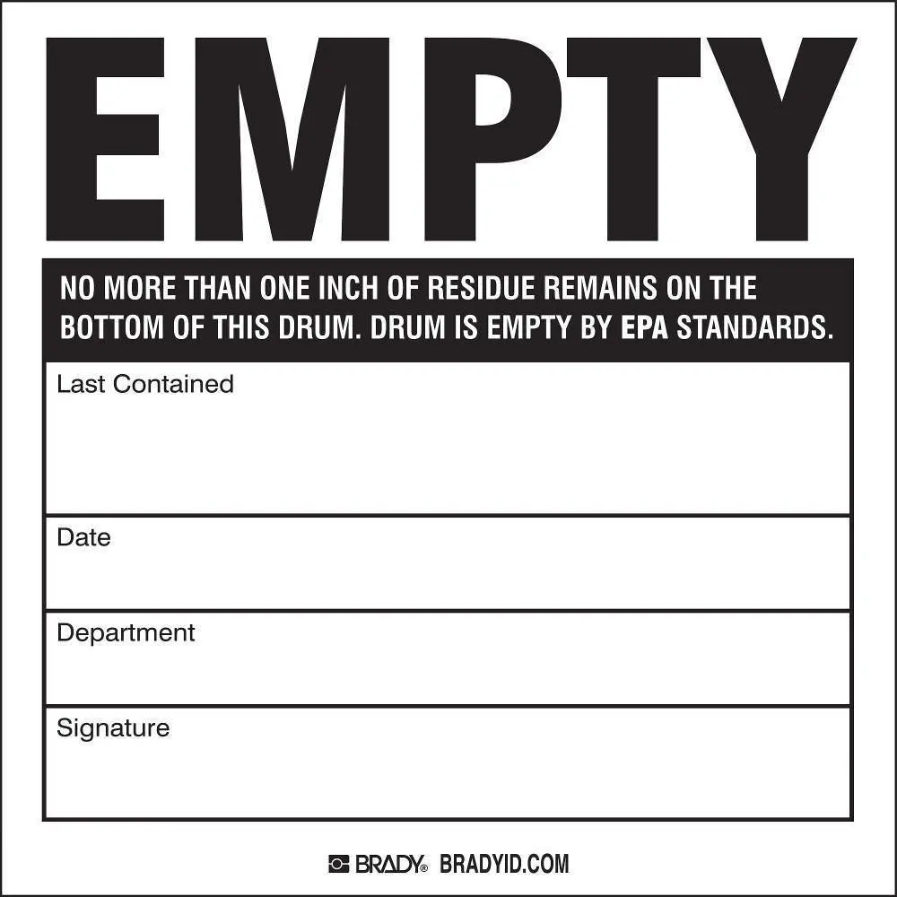 Brady 60363 Drum Label 100Pk 1