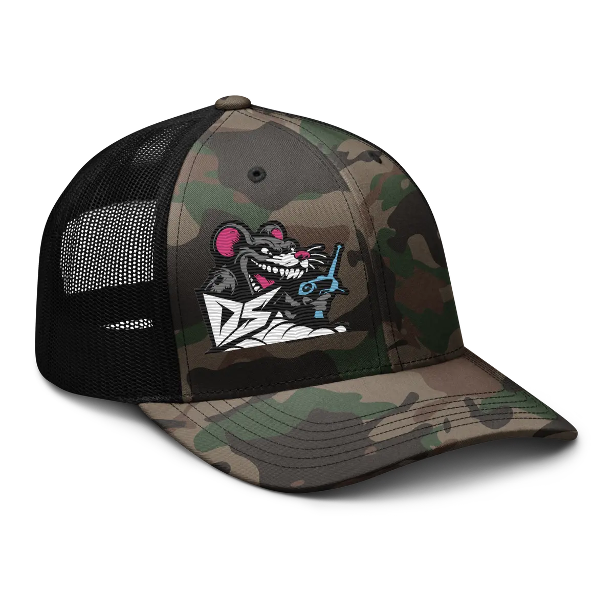 Darkside Studios Company Logo Dirt Oval Rc Racing Custom Embroidered Snapback Camouflage Trucker Cap 1