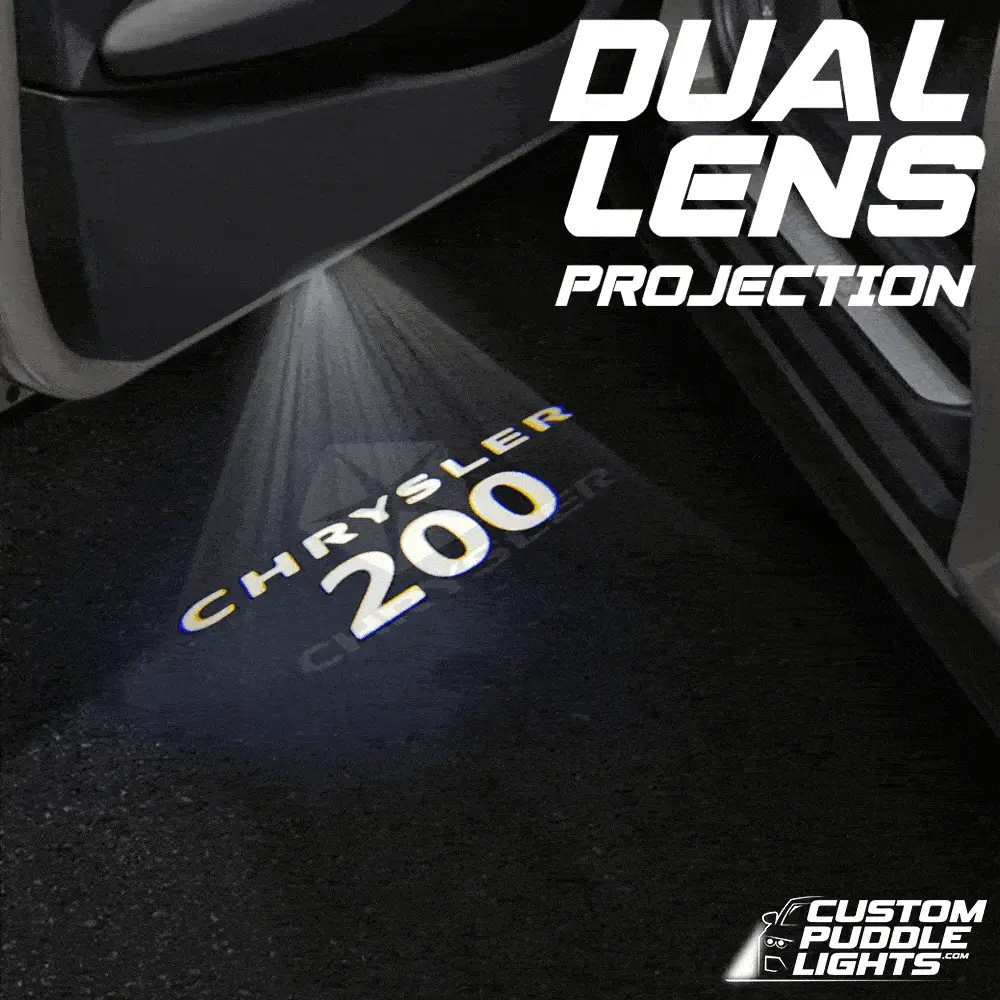 Chrysler 200 Dynamic Dual Lens Premium Door Puddle Lights Multiple Designs 2011-2014 1