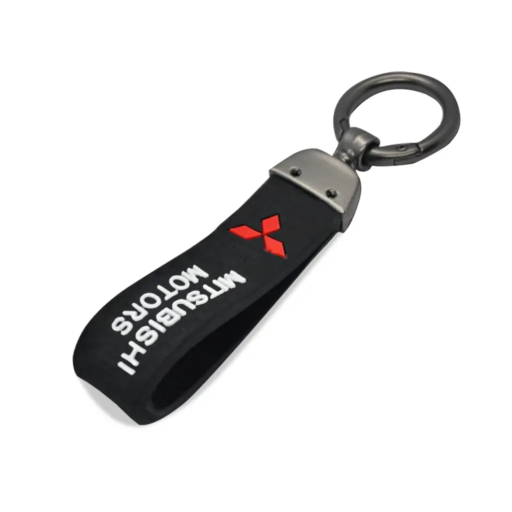 Mitsubishi Car Logo Rubber Key Chain Key Ring 1