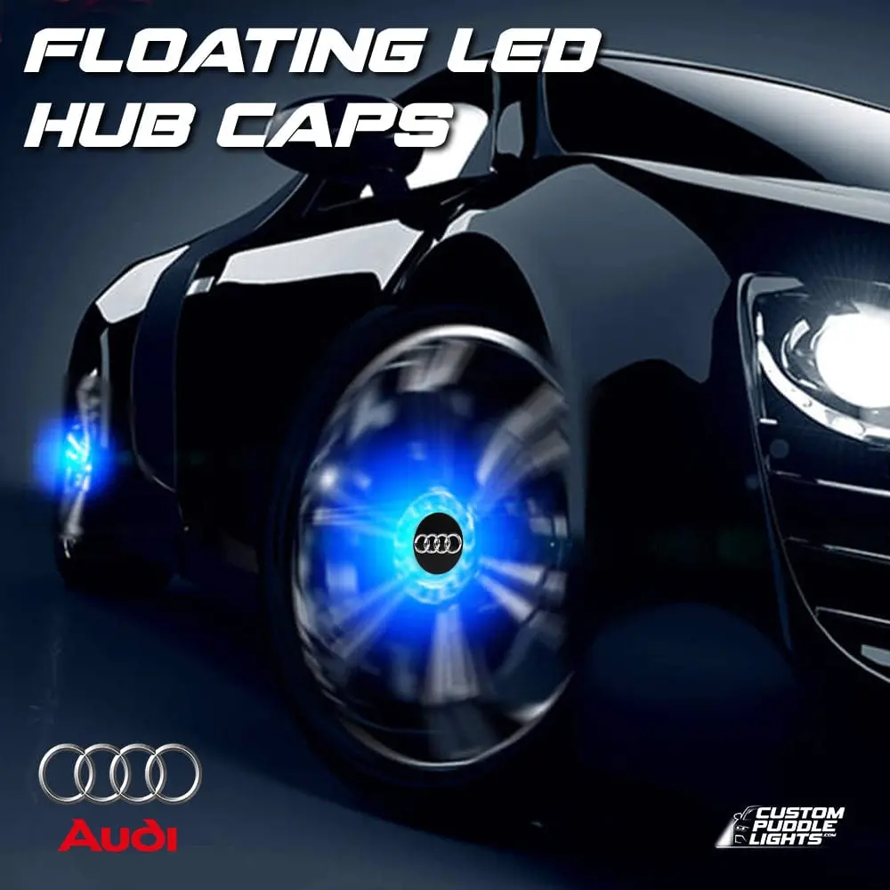 Premium Led Floating Wheel Logo Center Hub Caps Multiple Designs For Audi 1