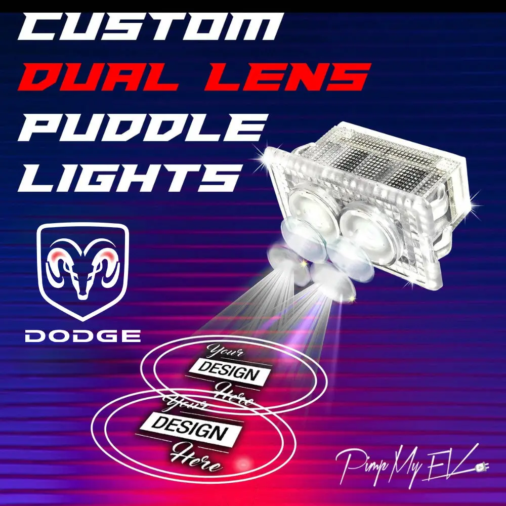 Custom Dual Lens Led Courtesy Door Projector Puddle Lights For Dodge 1