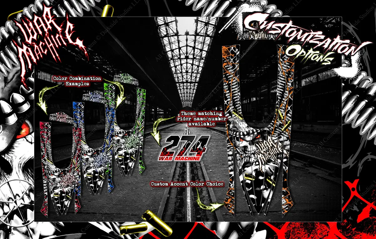 'War Machine' Themed Chassis Skin Fits Losi® Ten Series | Ten-Scte | 2.0 | 3.0 | Ten-Scbe 2