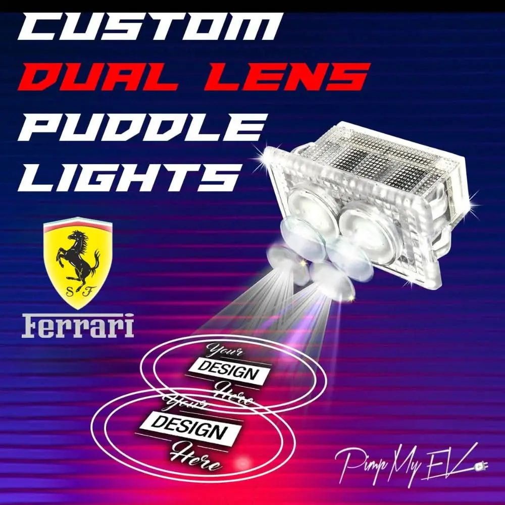 Custom Dual Lens Led Courtesy Door Projector Puddle Lights For Ferrari 1