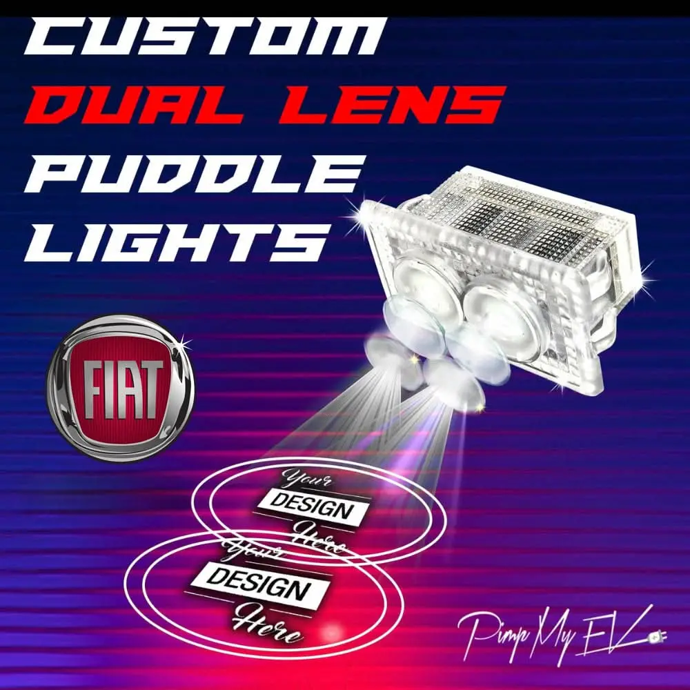 Custom Dual Lens Led Courtesy Door Projector Puddle Lights For Fiat 1