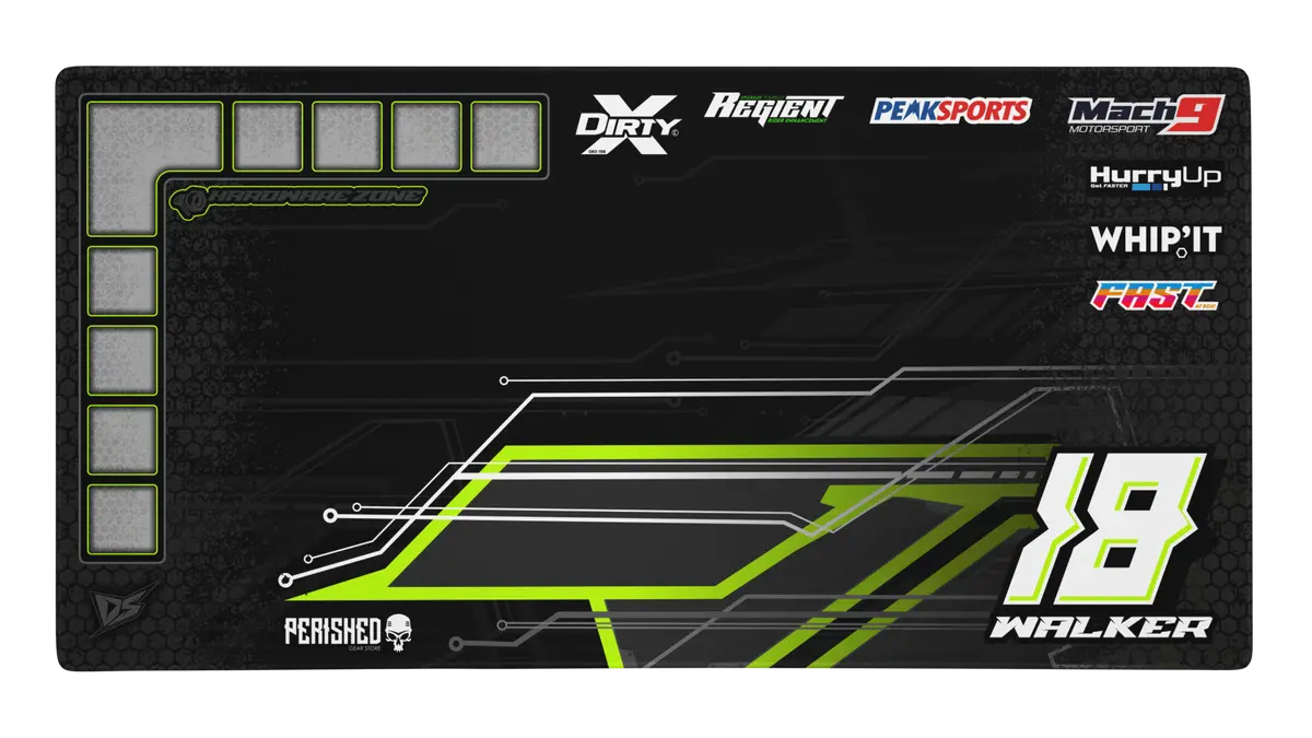 'Series I' Premium Rc Pit / Work Mat – Customizable, Rollable, Rubber Non-Slip Base, Polyester Top, Stitched Edges 1