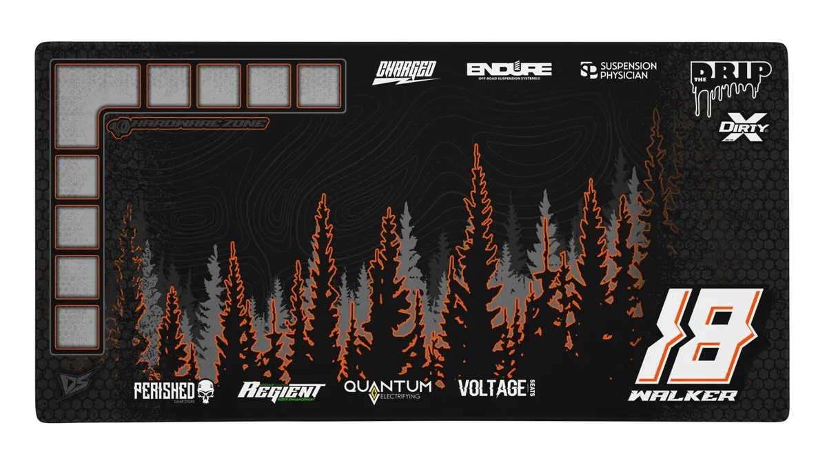 'Devils Peak' Premium Rc Pit / Work Mat – Customizable, Rollable, Rubber Non-Slip Base, Polyester Top, Stitched Edges 1