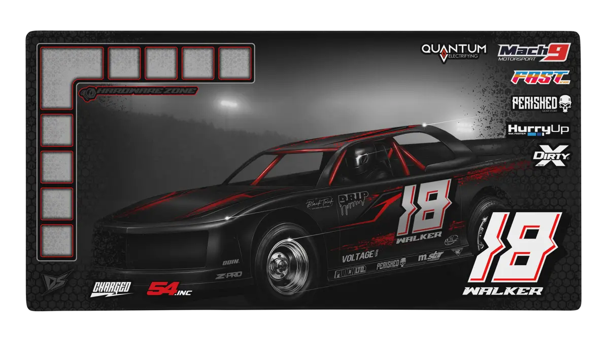 'Street Stock Series' Premium Rc Pit / Work Mat – Customizable, Rollable, Rubber Non-Slip Base, Polyester Top, Stitched Edges 2