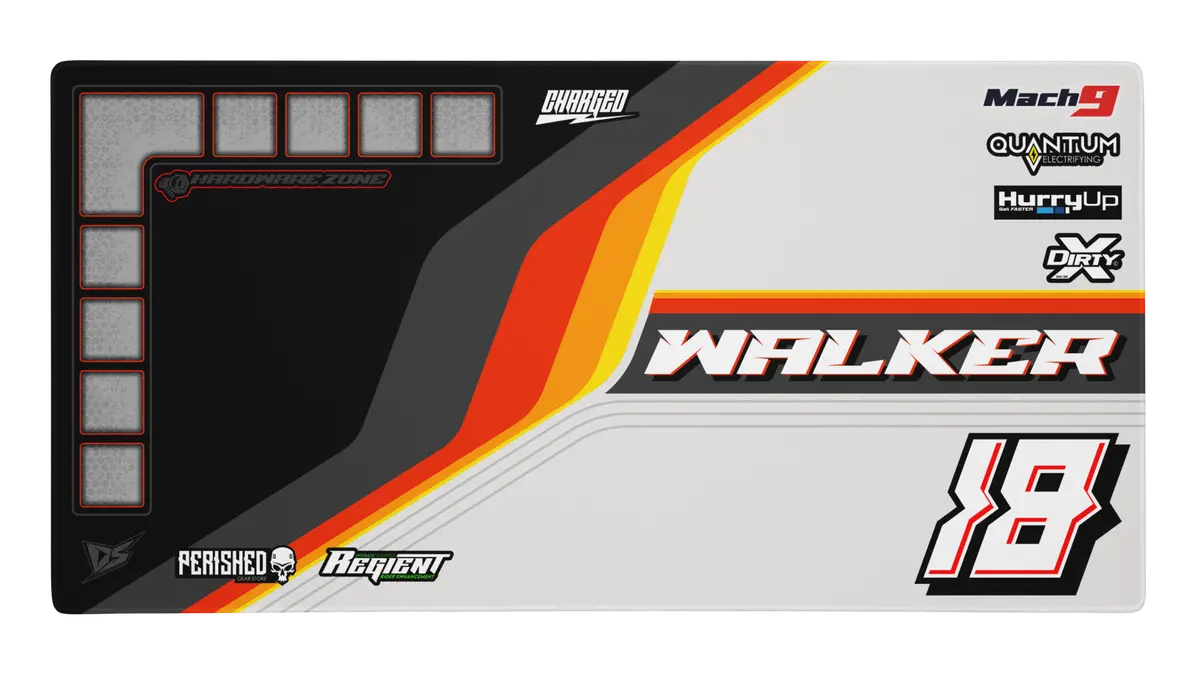 'Throwback' Premium Rc Pit / Work Mat – Customizable, Rollable, Rubber Non-Slip Base, Polyester Top, Stitched Edges 1
