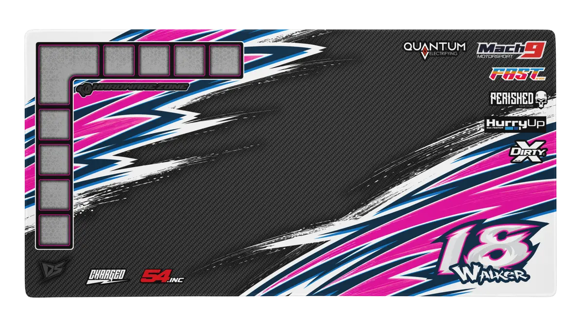 'Bolt' Premium Rc Pit / Work Mat – Customizable, Rollable, Rubber Non-Slip Base, Polyester Top, Stitched Edges 5