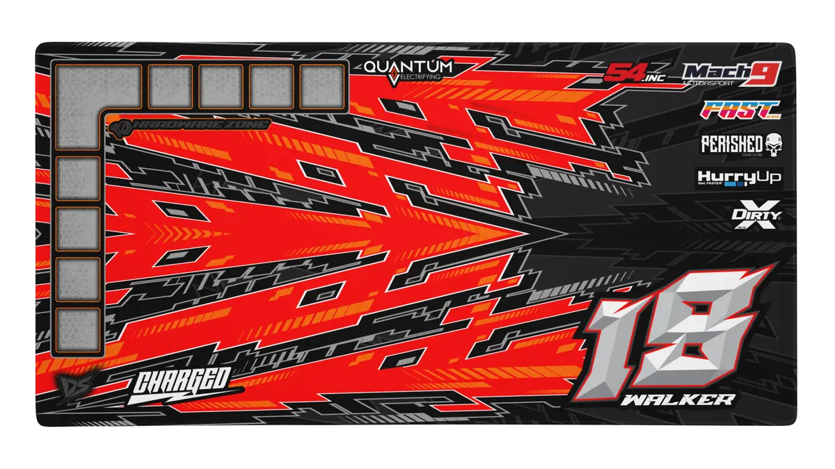 'Tempo' Premium Rc Pit / Work Mat – Customizable, Rollable, Rubber Non-Slip Base, Polyester Top, Stitched Edges 5