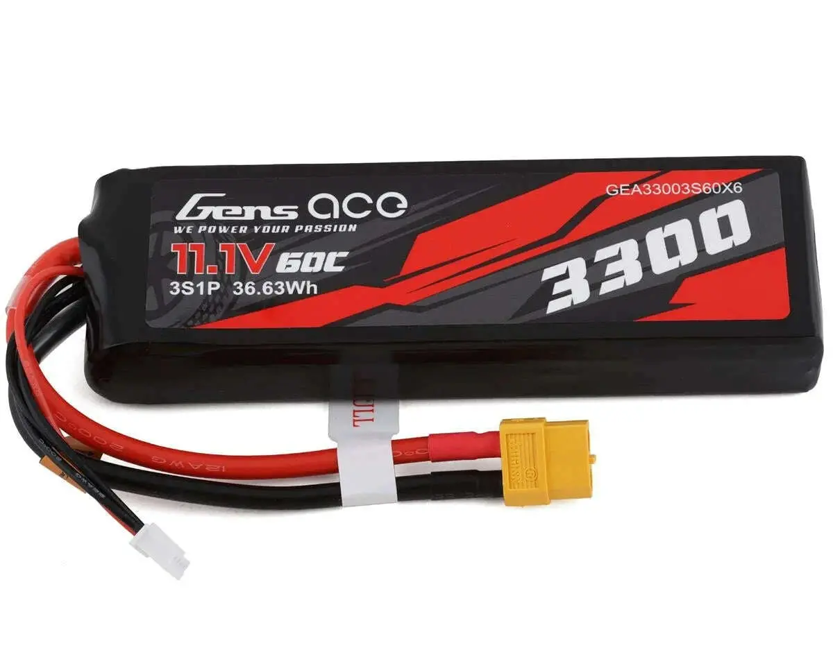 Gens Ace 3S Lipo Battery 60C (11.1V/3300Mah) W/Xt-60 Connector 1