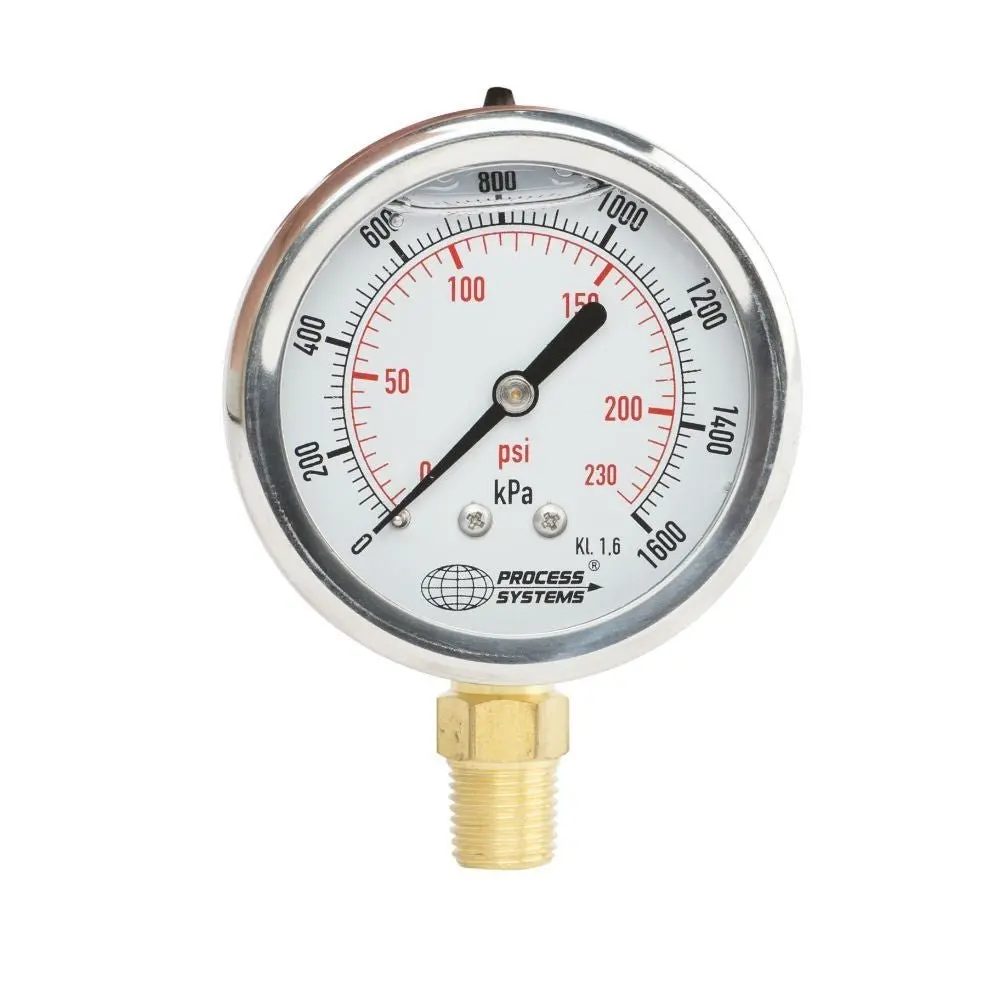 Go 1/4" Bsp Bottom Entry 304 Ss Case Pressure Gauges 100Mm 1