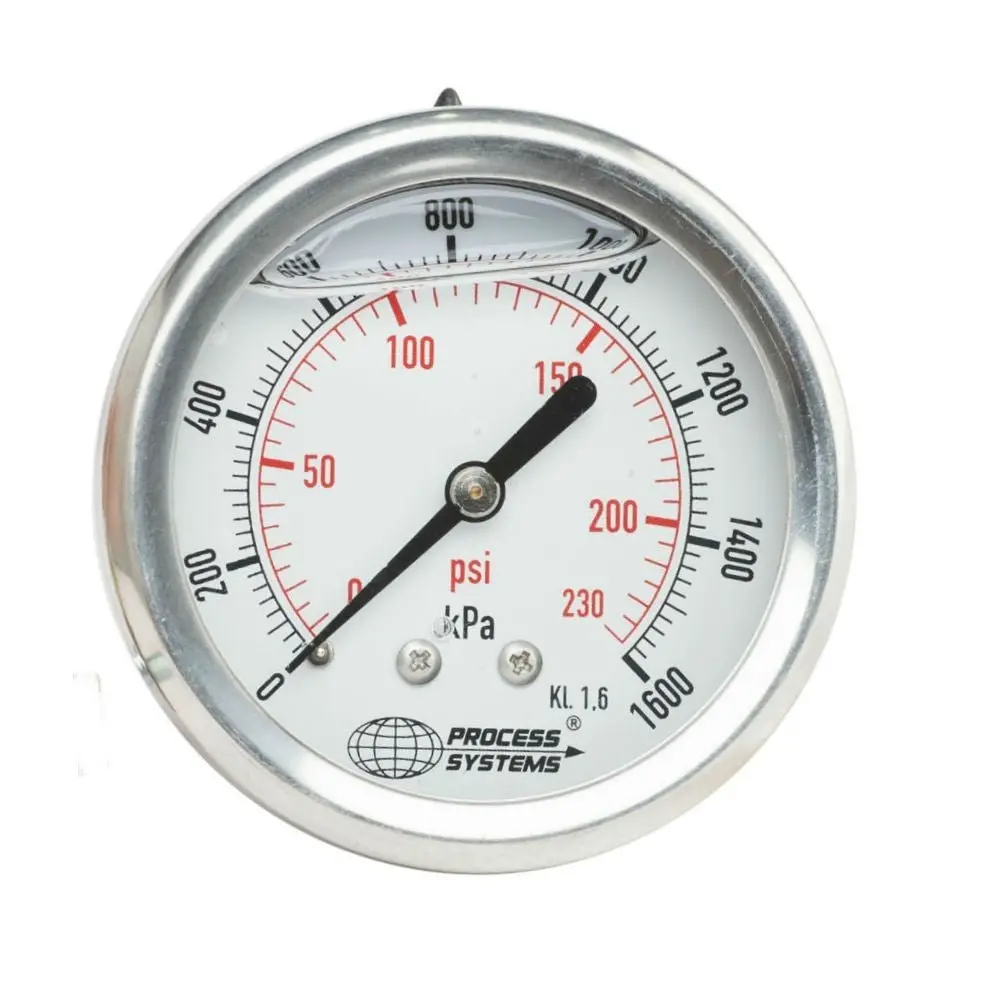 Go 1/4" Bsp Rear Entry 304 Ss Case Pressure Gauges 63Mm 2