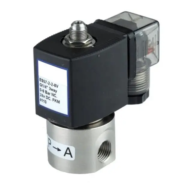 Go 1/4" Es58 304 Stainless 3 Way Direct Acting Normally Open Solenoid Valve 1