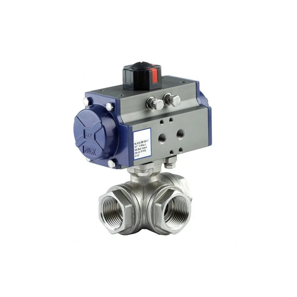Go Ball Valves Actuated Double Acting Pneumatic 316 Stainless 3 Way Bls3da 1