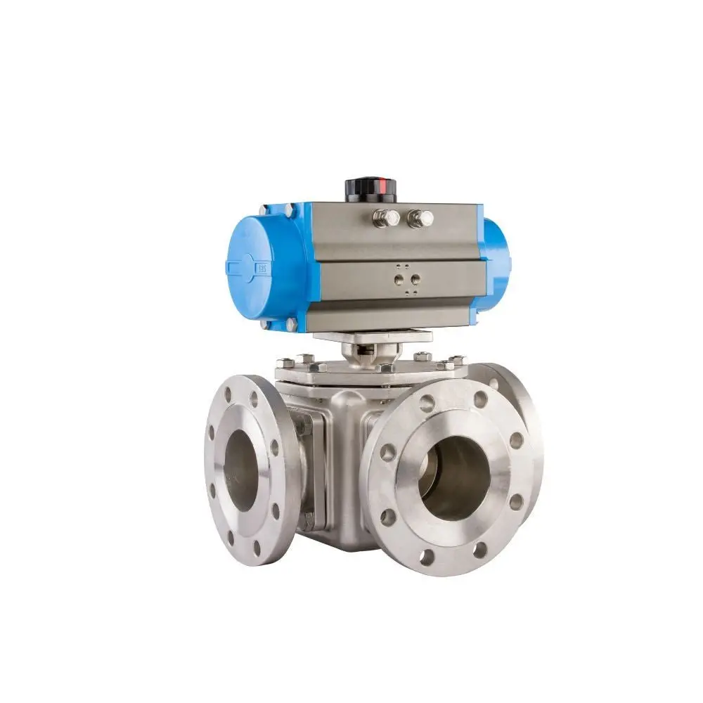 Go Ball Valves Actuated Double Acting Pneumatic Flanged Ansi 150# 3 Way Bls3fada 1