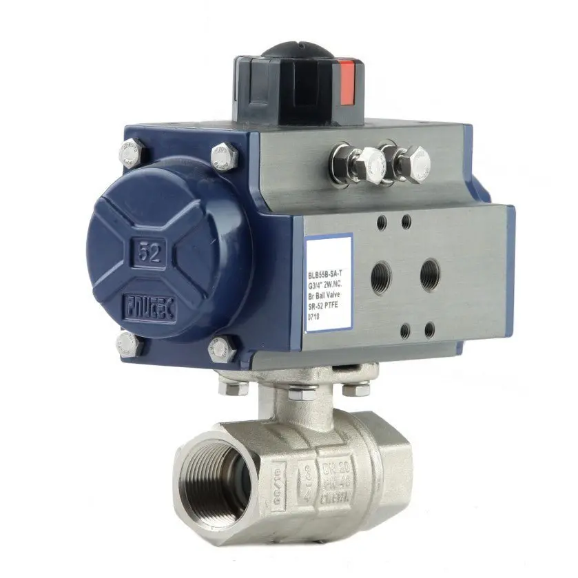 Go Ball Valves Actuated Double Acting Pneumatic Nickel Plated Brass Blbda 1