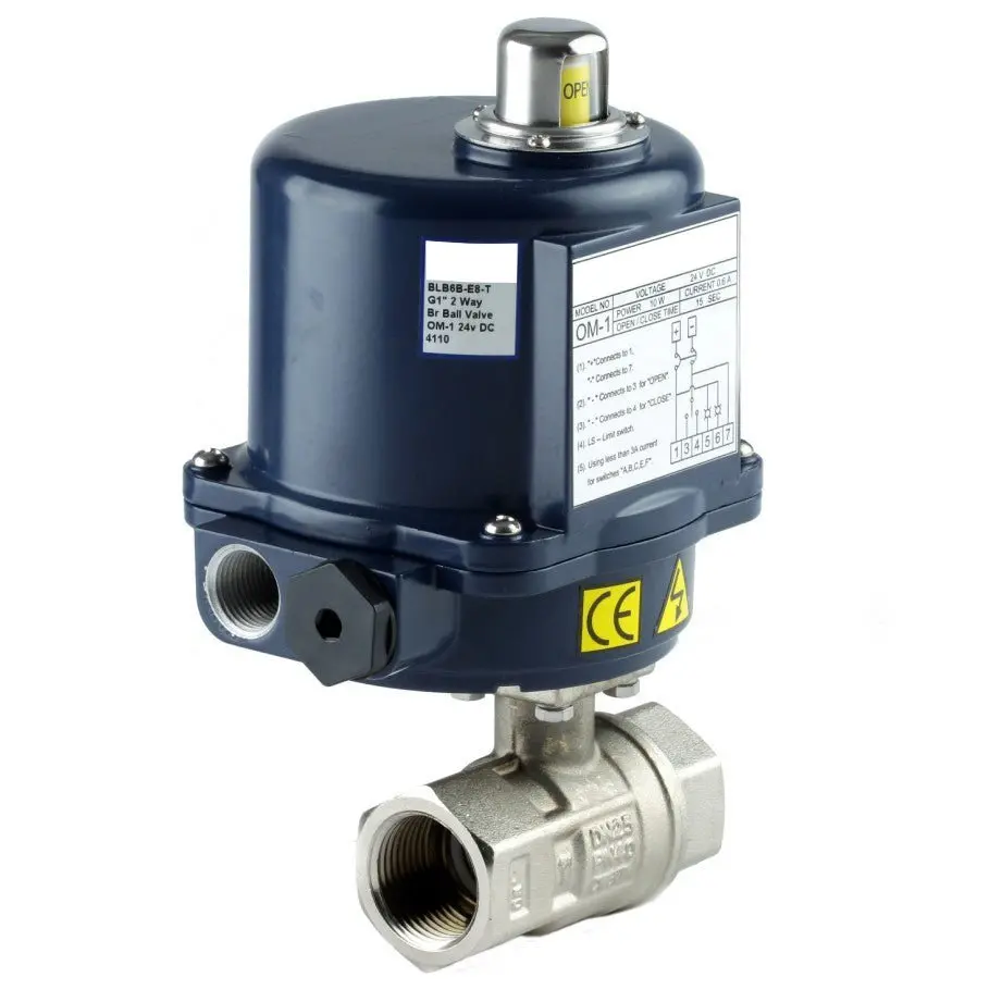 Go Ball Valves Actuated Electric Nickel Plated Brass Blbe 1