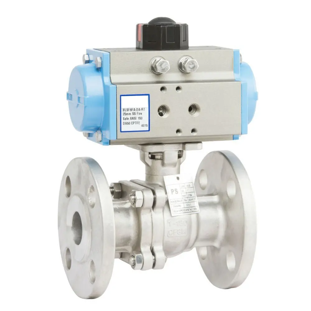 Go Ball Valves Actuated Spring Return Pneumatic Flanged Ansi 150# Full Bore Fire Safe 1