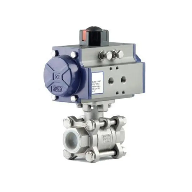 Go Ball Valves V Port Actuated Double Acting Pneumatic 316 Stainless 3 Piece Full Bore Blvda 1
