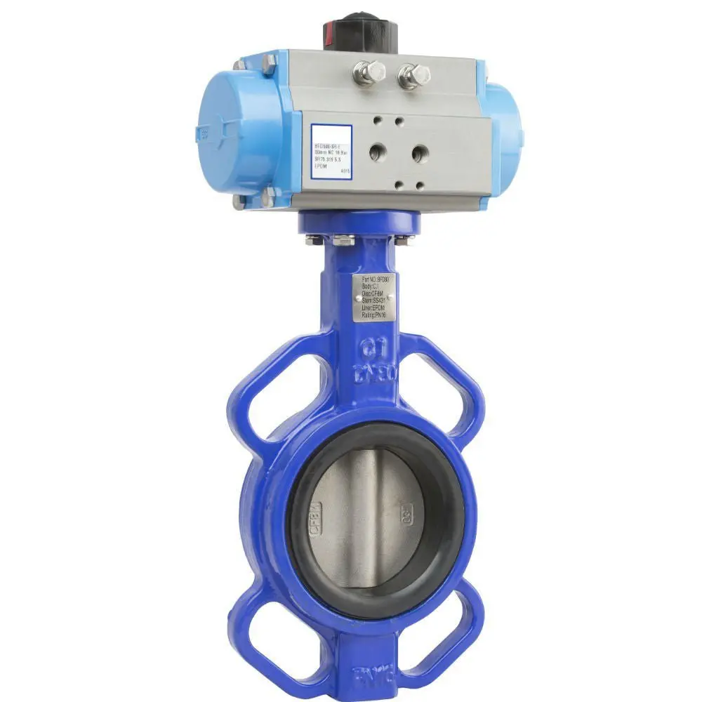 Go Ci Body 316 Ss Disc Epdm Liner Bfdda Butterfly Valves Actuated Double Acting Pneumatic 1