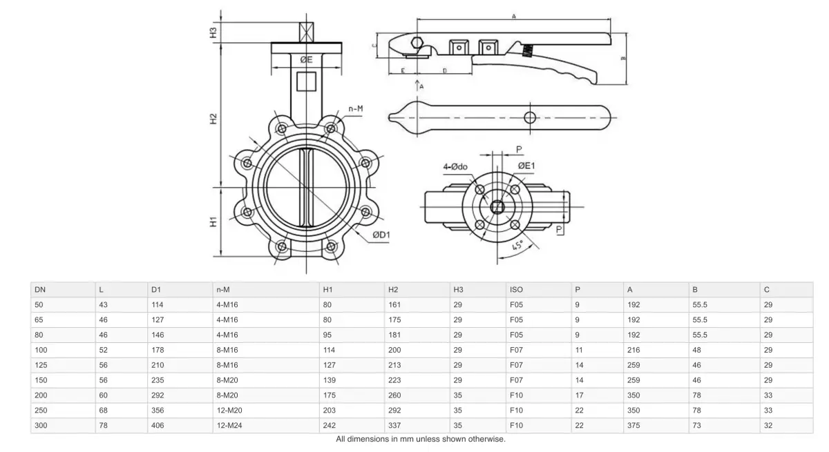Go Ci Body 316 Ss Disc Epdm Liner Bfl Butterfly Valves Manual Lugged 3