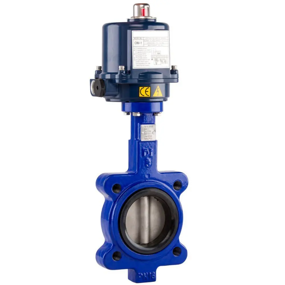 Go Ci Body 316 Ss Disc Epdm Liner Bfle Butterfly Valves Actuated Electric Lugged 1