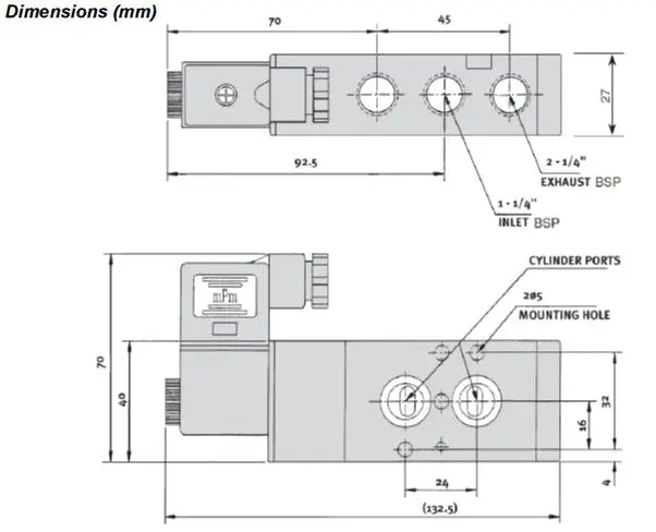 Go Namur 5 Way 2 Position Solenoid Spring Valve 1/4" 2