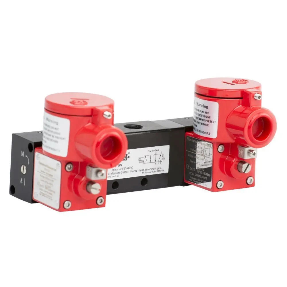 Go Namur Exd 5 Way 2 Position In Line Double Solenoid Valve 1/4" 1
