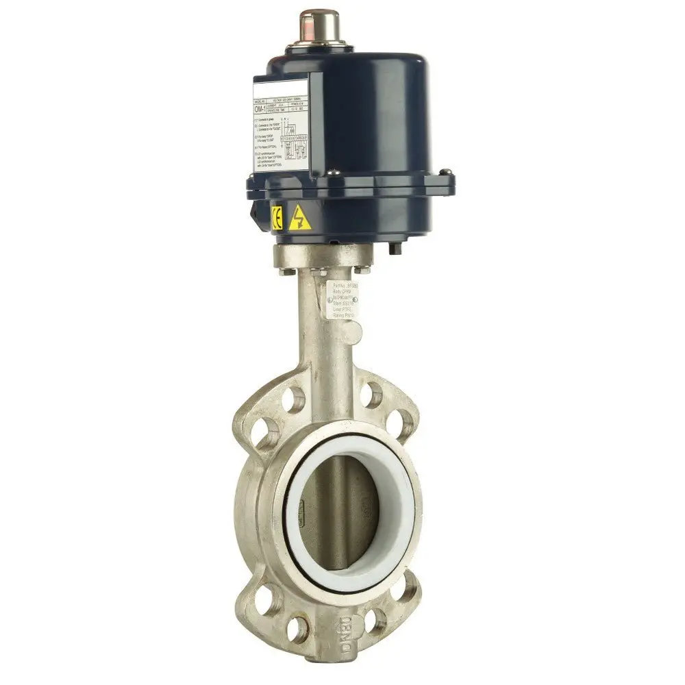 Go Stainless Steel Electric Butterfly Valve Ptfe 24V Ac 1