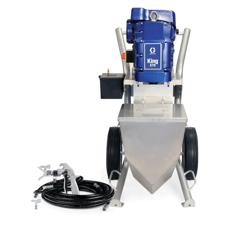 Graco King E70 Heavy Fluids Heavy Duty Cart Hopper No Filter Gun Hose Whip Tip 1