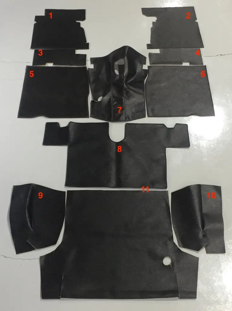 Deluxe Rubberized Hardura Floor Coverings!  Complete Set (Cockpit + Trunk Kit) 1